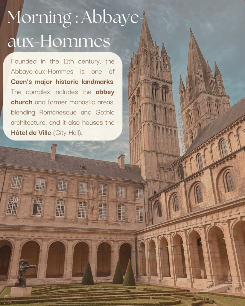 Manhã: Abbaye-aux-Hommes, história e poder público no mesmo endereço